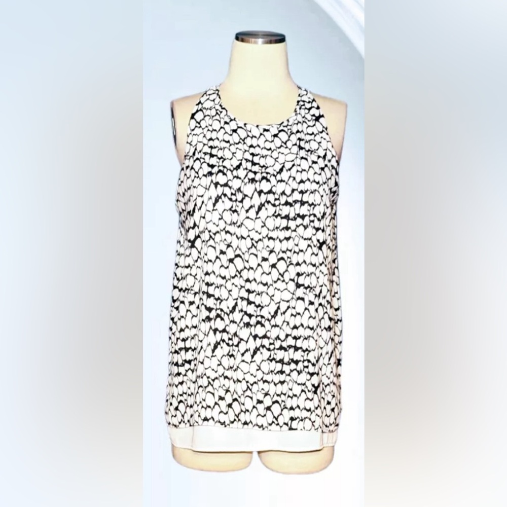 Dalia Black & White Sleeveless Top Sz Large